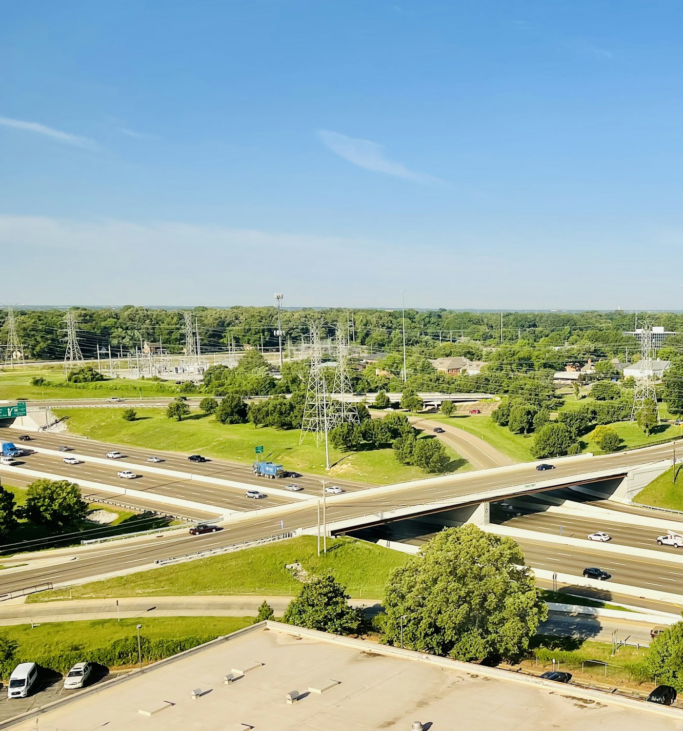 A highway with cars on it
